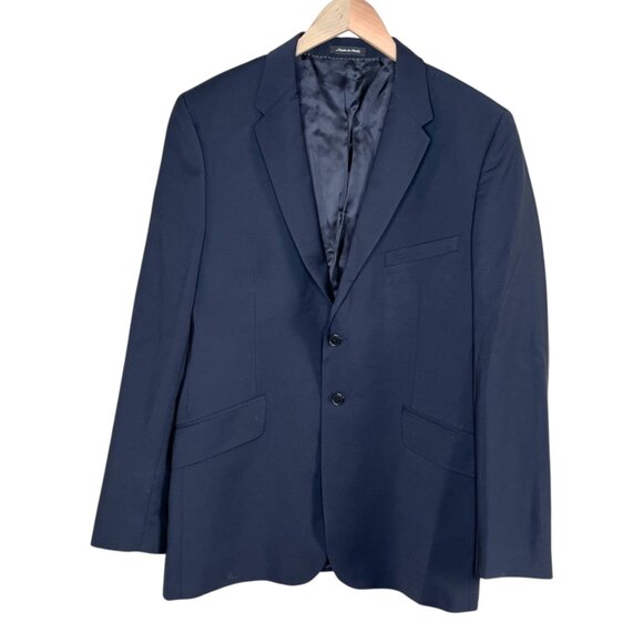 Paul Smith Mens Navy Blue Wool Blend Two-Button Suit Jacket Blazer 40/50 - Picture 1 of 14